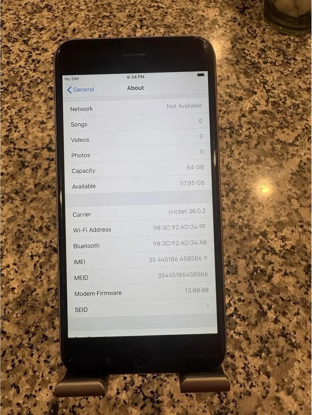 Apple iPhone 7 Plus - 64 GB - Black(Unlocked) Battery Health 100% P